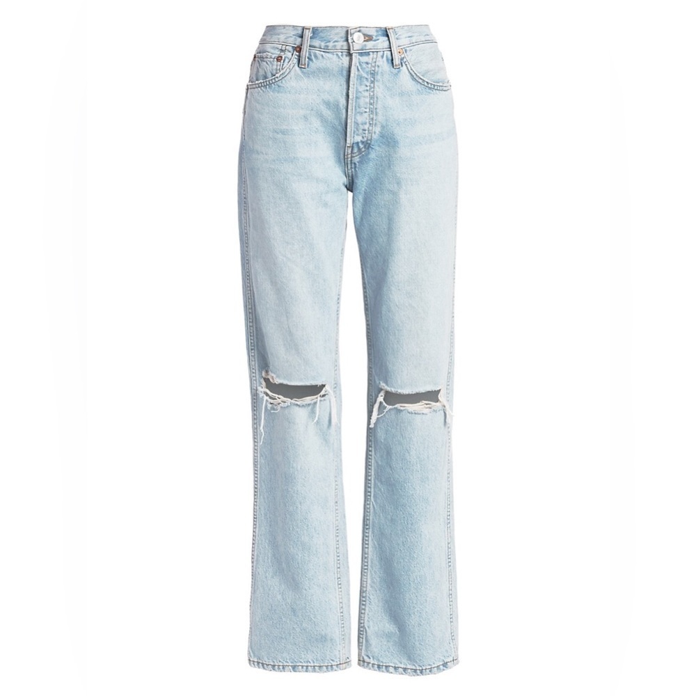 RE/DONE | High Rise Loose - Bleach Destroy | Size 32